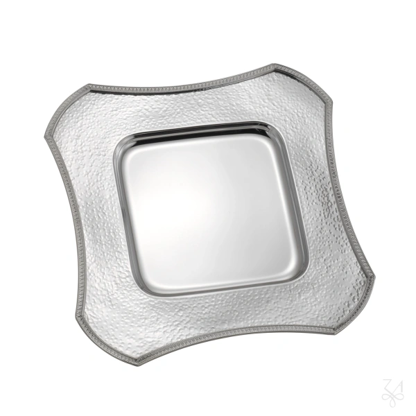 Square Hammered Plate 27x27 Border Impero 4