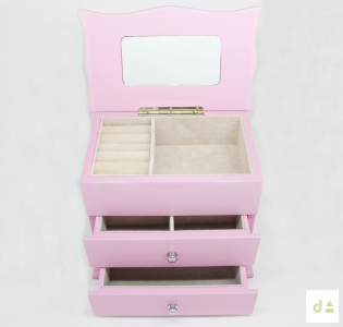 CAJA OSO GRANDE + JOYERO MADERO ROSA 18X21X12 2