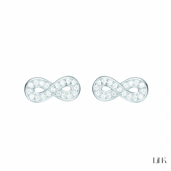 PENDIENTES EN PLATA INFINITO C/ CIRCONIAS 1