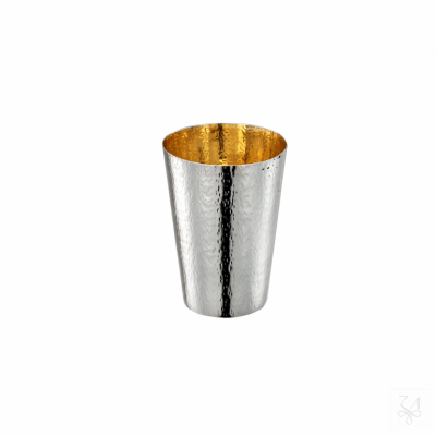 Kiddush Cup H.-9cm - Hammered Gold Inside 1