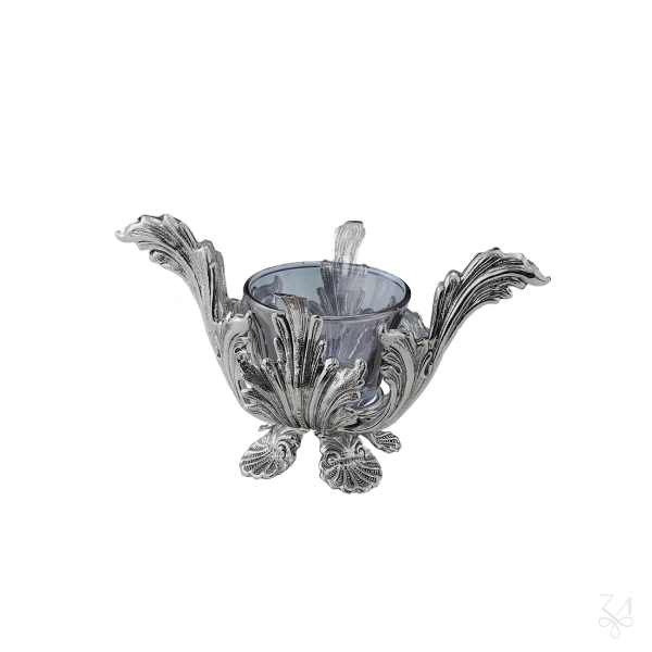 STERLING SILVER SALT HOLDER BLUE CRYSTAL 2