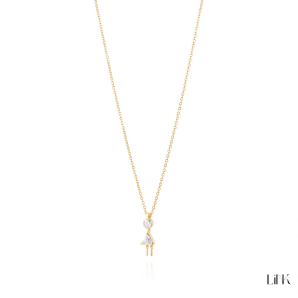 COLLAR LINK DORADO - NIÑA PIEDRA BLANCA 3