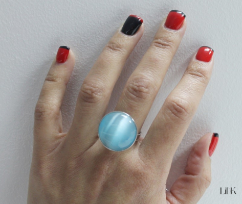 ANILLO EN PLATA - PIEDRA CELESTE 2