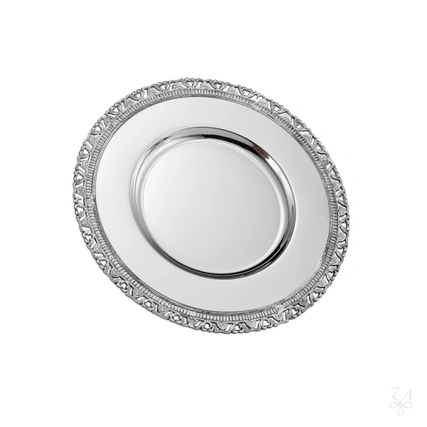STERLING SILVER RELIGIOUS ROUND CASTING PLATE DIAM. 20 1