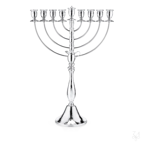 SILVER PLATED HAMMERED MENORAH 2