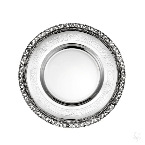 Kiddush Plate Hammered  D.- 20cm - Mod. Casting 4