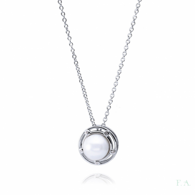Necklace FA with Zirconias and Pearl 1