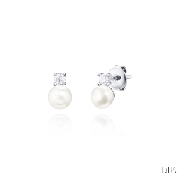 PENDIENTES LINK C/ PERLAS + CIRCONIAS 2