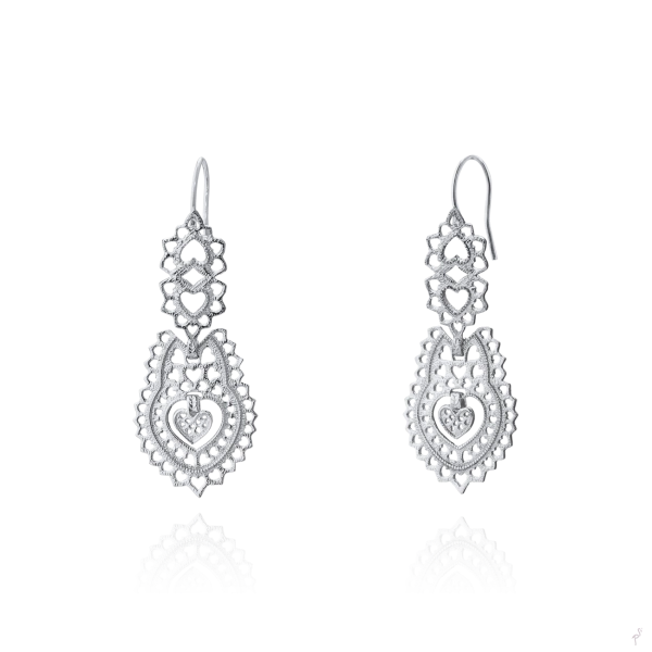 PENDIENTES REINA CORAZONES Nº2 - 3.5CM 2
