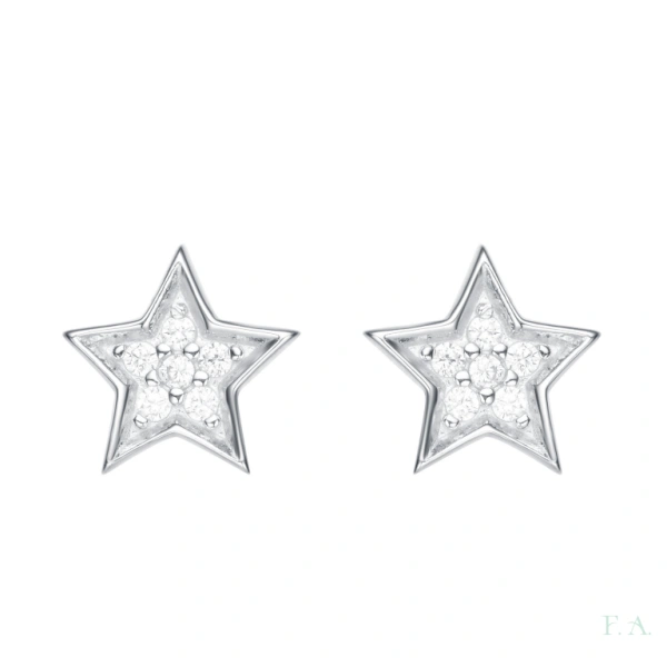 PENDIENTES EN PLATA ESTRELLAS C/ CIRCONIAS 1