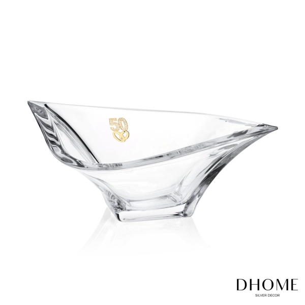 TAZA DE CRISTAL C/ APLICACION EN PLATA 50 ANIVERSARIO 38CM 2