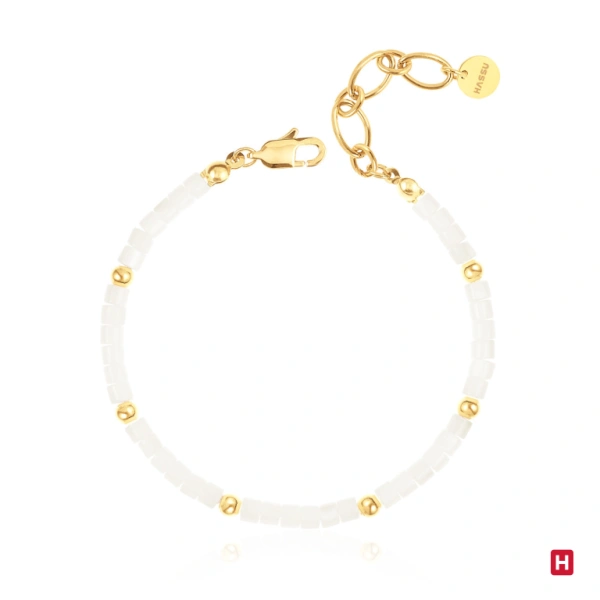 Bracelet Hassu Golden - White 1