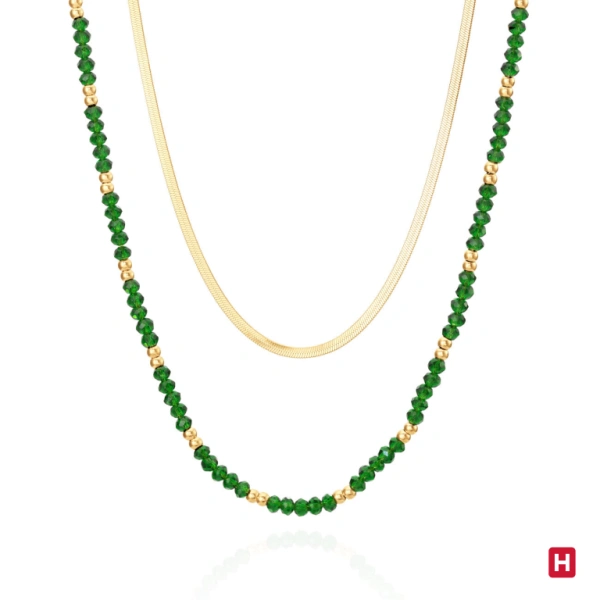 Colar Hassu Duplo Golden - Green 4