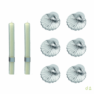Kit Dhome Baptism - 2Candles + 6 Shells 1