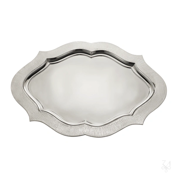 Oval Tray 55x42 Hammered Cut Border 2