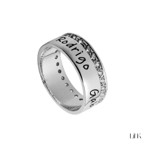 ALIANZA 8MM C/ CIRCONITAS BLANCAS PERSONALIZABLE 1