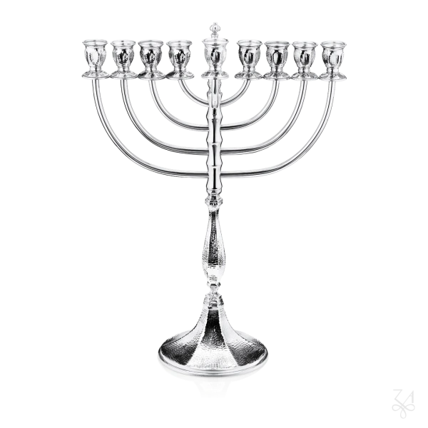 STERLING SILVER RELIGIOUS HAMMERED MENORAH ZURICH 25 SMALL 2