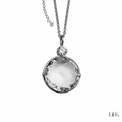 COLLAR PLATA REDONDO C/ CIRCONIAS - SIMPLE STYLE 1