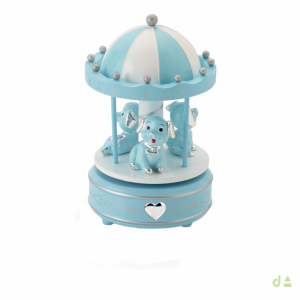 BIBELOT CARRUSEL  MUSICAL CELESTE - MOD. PERRO C/ CORAZON 1
