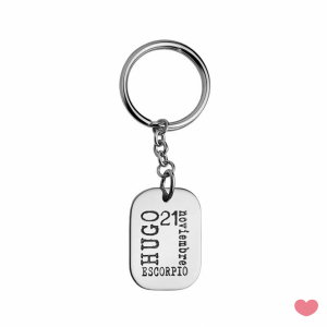 LLAVERO EN PLATA RECTANGULAR -PERSONALIZABLE 1