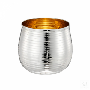 Bicchiere Botticella con Righe Interno Oro -H.-9cm 1