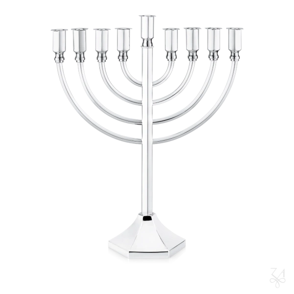 STERLING SILVER RELIGIOUS MENORAH HEXAGONAL 2