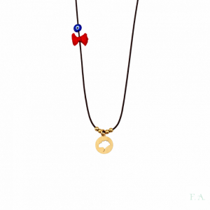 Necklace FA Cotton Wire + Evil Eye - Ginkgo 1