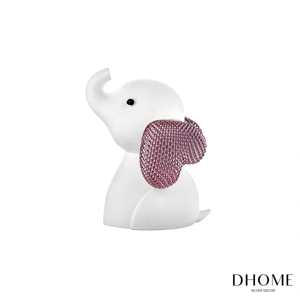 BIBELOT ELEFANTE CORAZÓN ROSA 10CM 2
