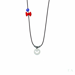 COLLAR HILO ALGODON C/ LAZO+ PIEDRA + MARIPOSA 1