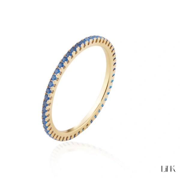 ANILLO LINK C/ CIRCONIAS AZULES 1