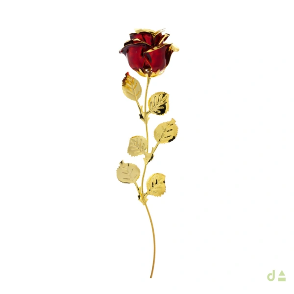 BIBELOT ROSA COLOR ROJA Y DORADA 39CM 1