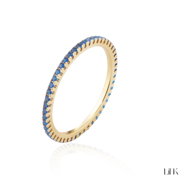 ANILLO LINK C/ CIRCONIAS AZULES 2