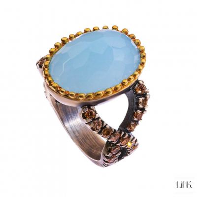 ANILLO PLATA925/ORO9K- 30 CIRCONITAS -2.5CM- EDEN 1