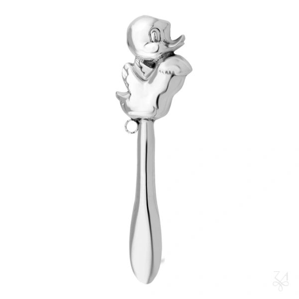 SONAJERO EN PLATA CON MANGO LISO- PATO GRANDE 1