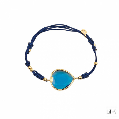 PULSERA ALGODÓN C/ PIEDRA CELESTE 1