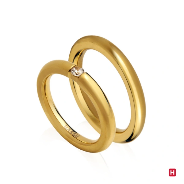 Set Wedding Rings Hassu Classic Golden 1