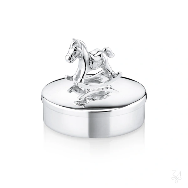 STERLING SILVER FIRST TOOTH BOX - MOD. HORSE 1