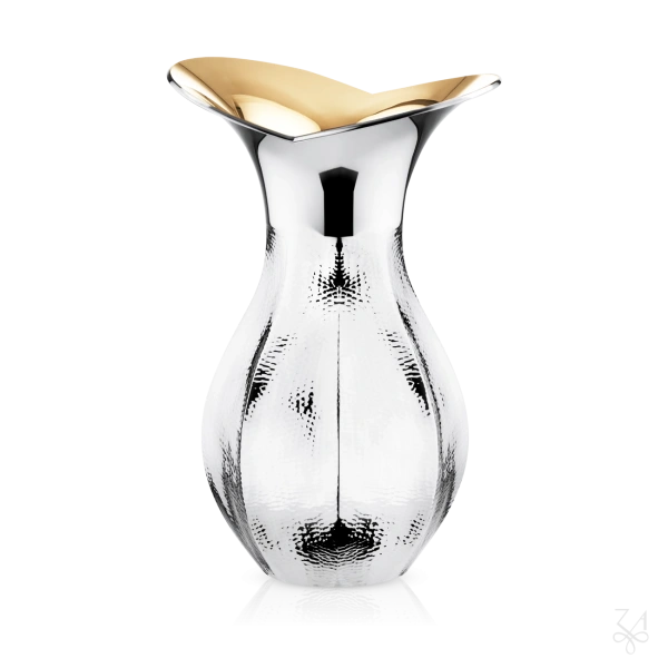 STERLING SILVER ZURICH HAMMERED VASE BL H.28 CM 2