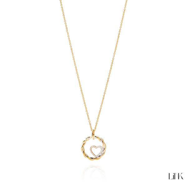 Colar Link com Zircónias - Coração 3