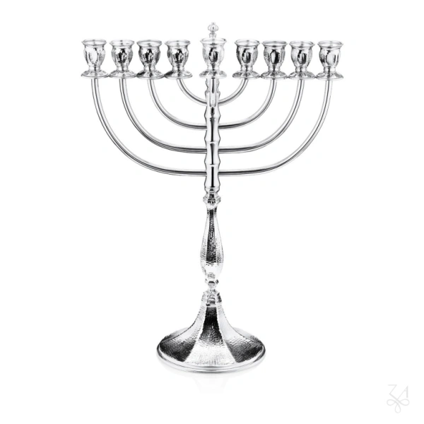 STERLING SILVER RELIGIOUS HAMMERED MENORAH ZURICH 25 SMALL 1