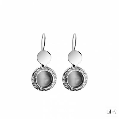 PENDIENTE EN PLATA CON PIEDRA GRIS 1