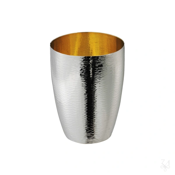 Hammered  "Beat-Cut" Cup Goldplated inside -  H.-9.5cm 1