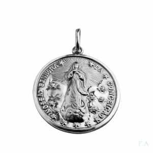 MEDALLA EN PLATA - REDONDA - N.SRA. CONCEICAO - 2.7 CM 1