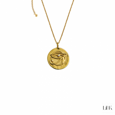 COLLAR LINK WORLD ENERGY STYLE OJO DE HORUS - DORADO 1