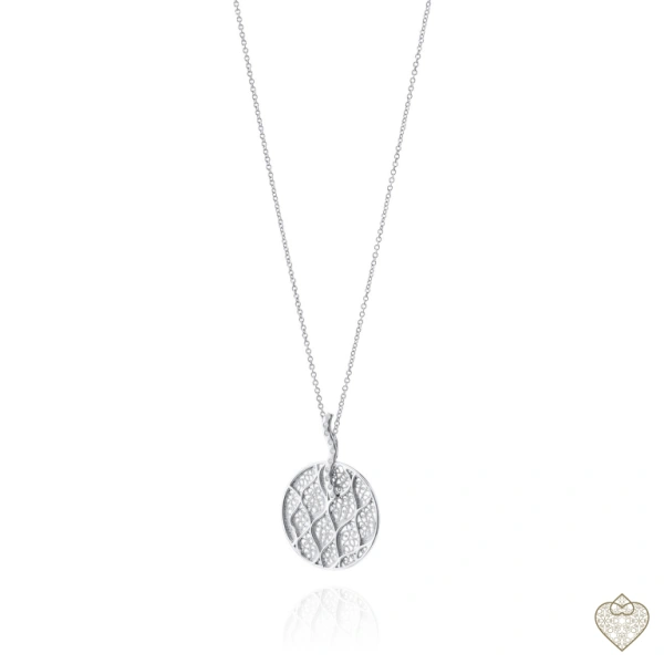 COLLAR EN PLATA C/ MEDALLA FILIGRANA Y CIRCONIAS 2.6CM 2