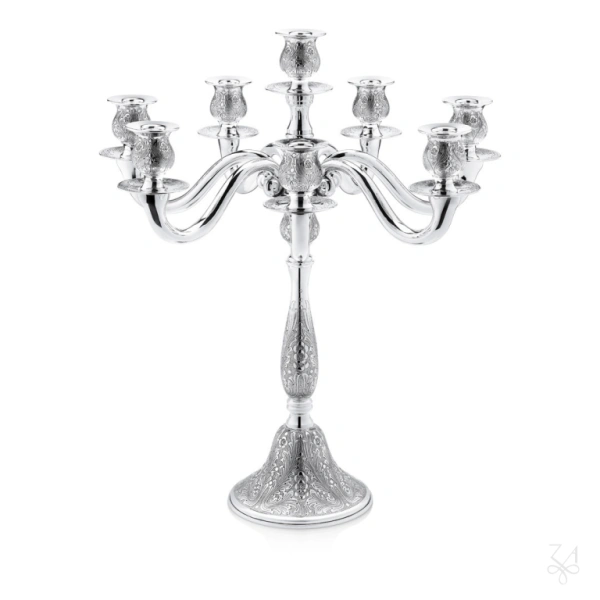 STERLING SILVER CANDELABRA ZURICH MODEL POPPY 8 LIGHTS 1