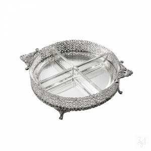 Round Tray / Appetizer Dish w/ Crystal 1