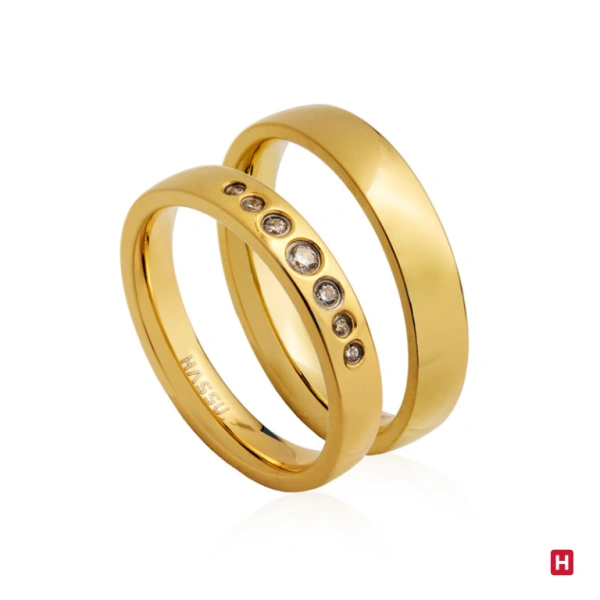 Set Wedding Rings Hassu Urban Golden 1