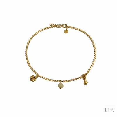 Ankle Bracelet Link Bali Style Golden 1