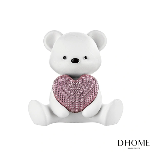 BIBELOT OSO C/ CORAZÓN ROSA 15CM 1